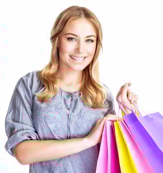 Happy shopper girl photo
