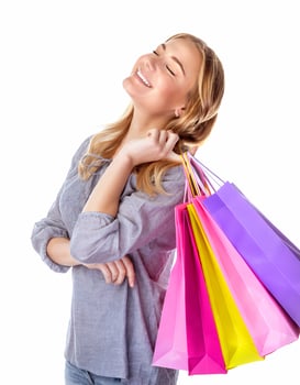 Happy shopper girl photo