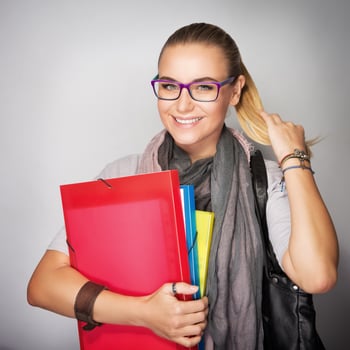 Cute smiling student girl photo