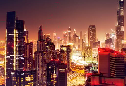 Dubai city at night photo