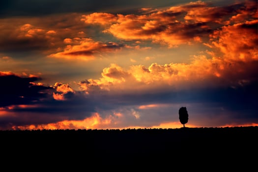 Dramatic sunset scene photo