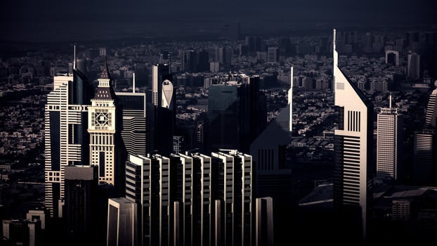 Dubai city at night photo