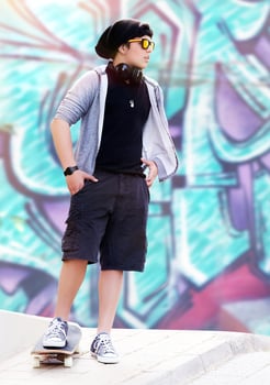 Stylish skater boy photo
