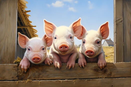 AI generated Piglets on the farm photo