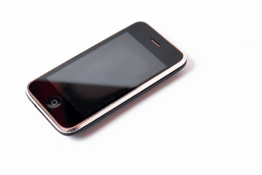 Mobile phone in white background photo