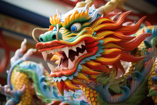 AI generated Chinese dragon. A symbol of luck and prosperity during Chinese New Year celebrations. photo
