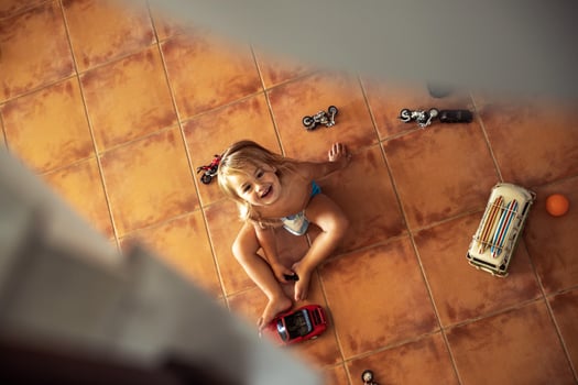 Little boy playing with toys photo