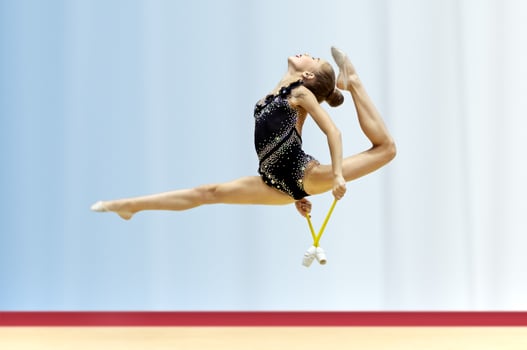 Rhythmic gymnastics competition photo