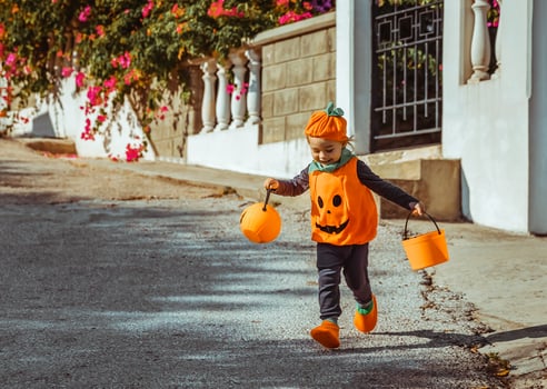 Cheerful Baby Celebrating Halloween photo