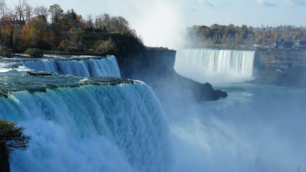 The beautiful Niagara waterfall landscape in autumn photo