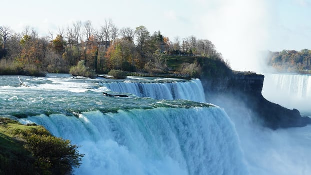 The beautiful Niagara waterfall landscape in autumn photo