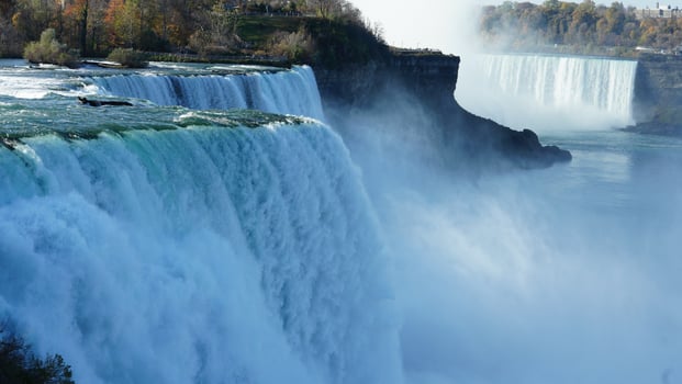 The beautiful Niagara waterfall landscape in autumn photo