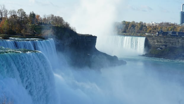 The beautiful Niagara waterfall landscape in autumn photo