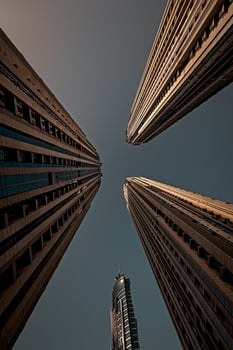 Dubai Towers Perspective View photo