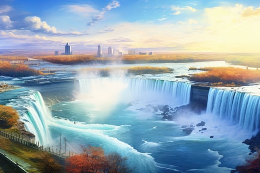 AI generated Niagara Falls National Park, United States of America, USA, Beautiful Spring Views of Niagara Falls, AI Generated photo