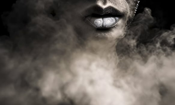AI generated Desaturated portrait in smoke photo