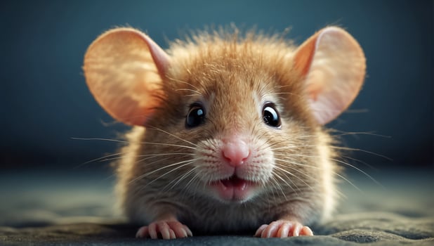 AI generated Cute funny fluffy mouse close up photo