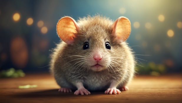 AI generated Cute funny fluffy mouse close up photo