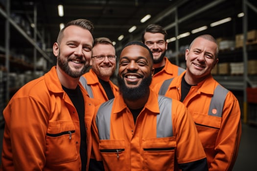 AI generated a group of warehouse workers are laughing photo