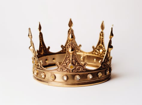 AI generated a shiny, gold crown isolated photo