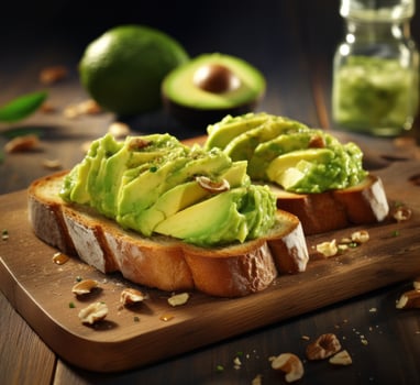 AI generated avocado in a toasted loaf photo