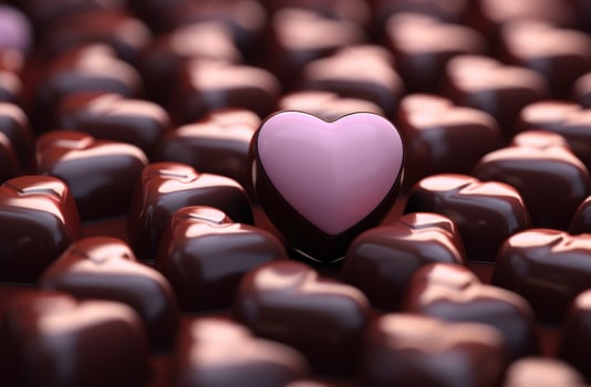 AI generated chocolate heart shaped chocolate wallpaper photo