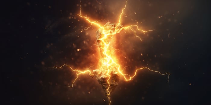 AI generated Energy Lightning. Thunderbolt Background. Generative AI photo