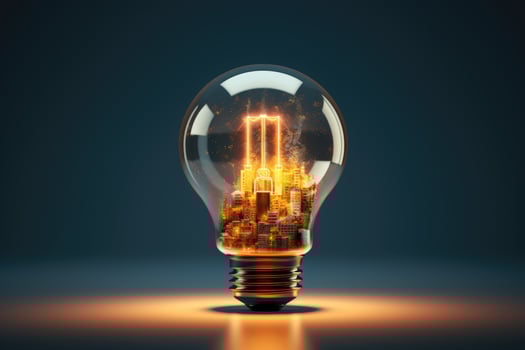 AI generated Creative light bulb with cloud computing connection concept. Vector illustration, Brainstorming concept with a light bulb, AI Generated photo