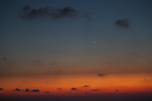 Beautiful Sunset and Moon photo
