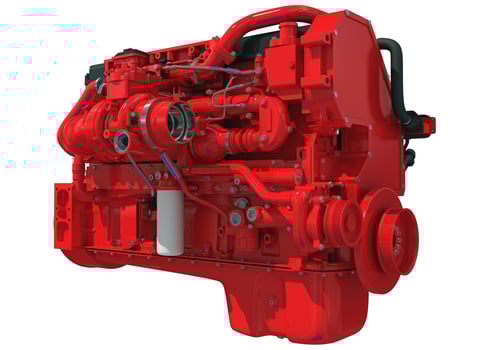 Truck engine 3D rendering on white background photo