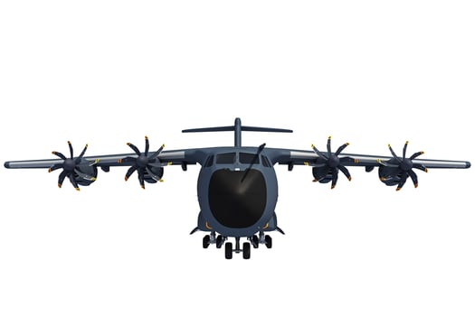 Military Airplane 3D rendering on white background photo