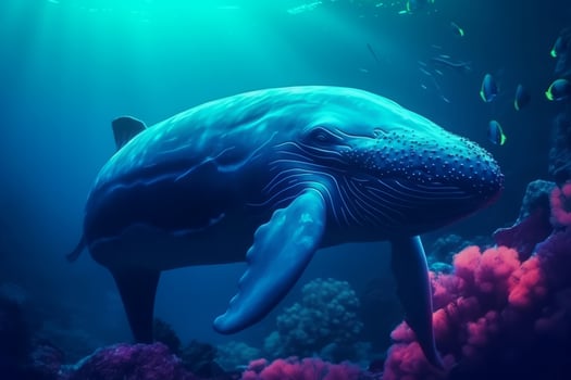 AI generated Underwater sea world. Generate ai photo