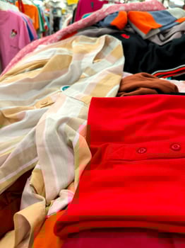 Clothing sale ahead of Christmas and New Year 2024 at a department store photo