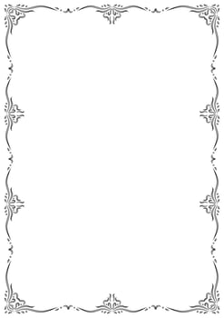 Vintage frame and border ornament. Classic swirl divider filigree. Hand drawn illustration. Element for decorative frame, template, document, new year greeting card, invitation, certificate. photo