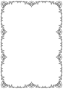 Vintage frame and border ornament. Classic swirl divider filigree. Hand drawn illustration. Element for decorative frame, template, document, new year greeting card, invitation, certificate. photo