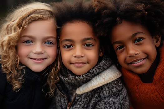 AI generated Multi ethnic diverse kids photo