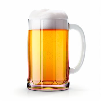 AI generated 3D design of beer glass over white background. AI Generated. photo