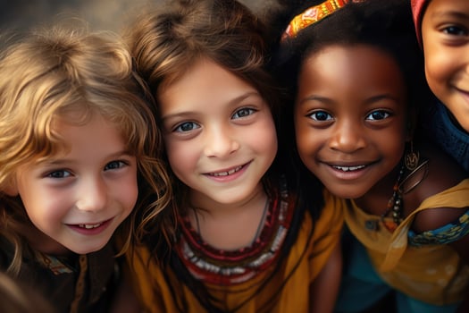 AI generated diversity ethnic kids photo