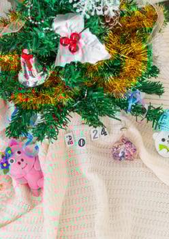 Close up shot of new year decorations. New year changing numbers, Holiday photo