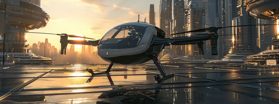 AI generated unmanned aerial vehicle air taxis photo