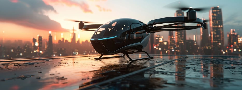 AI generated unmanned aerial vehicle air taxis photo