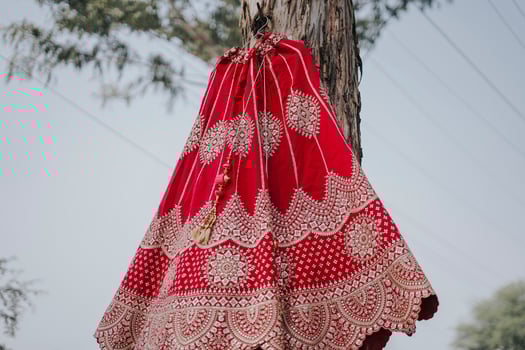 A Indian wedding lehenga for the bride photo