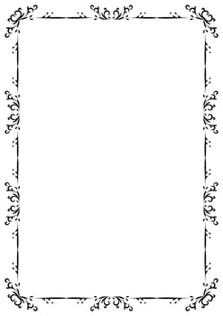 Frame and border element with vintage style divider. Decorative ornament design for page, frame, template, paper, new year card, certificate, wedding invitation. photo