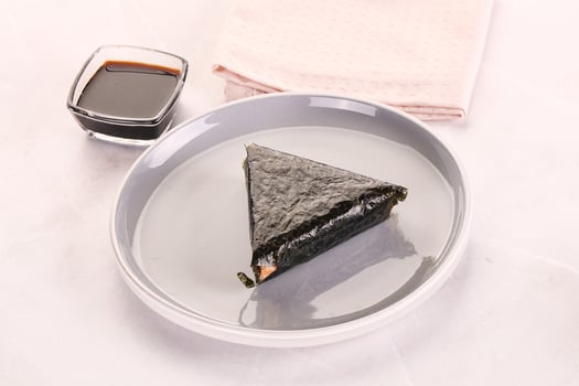 Japanese traditional onigiri with fish photo