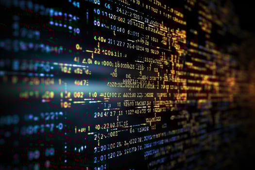 AI generated Programming code abstract background. Programming and coding concept. Close up of program code, Coding, programming, developing, typing script source languages symbols project data photo