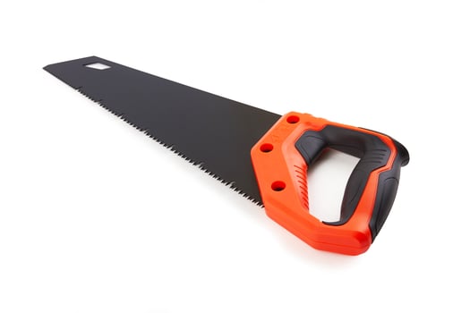 Hacksaw hand saw for sawing wood photo