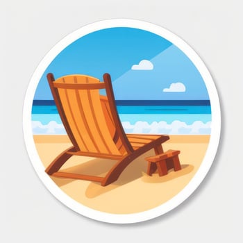 AI generated Summer Vibe Vacation Tropic Icon Clip Art Sticker Decoration Simple Background photo