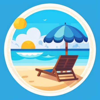AI generated Summer Vibe Vacation Tropic Icon Clip Art Sticker Decoration Simple Background photo