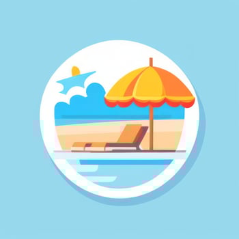 AI generated Summer Vibe Vacation Tropic Icon Clip Art Sticker Decoration Simple Background photo