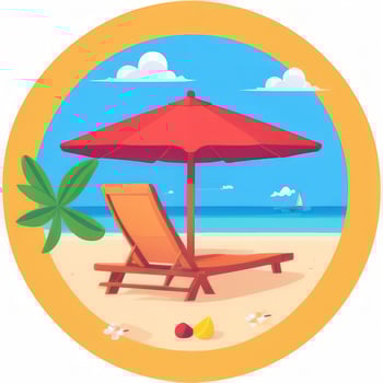 AI generated Summer Vibe Vacation Tropic Icon Clip Art Sticker Decoration Simple Background photo
